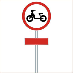 traffic sign forbidden entrance moped - vector illustration