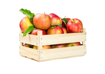 Apples in a wooden box