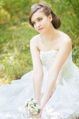 Fototapeta na wymiar Portrait of a beautiful young bride