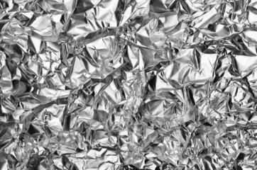 background of silver wrinkled foil