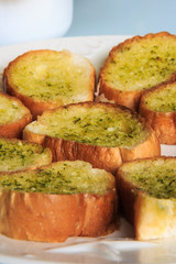 Garlic Croutons Drenched with Herb Butter.