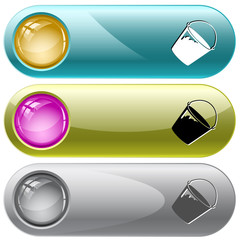 Bucket. Vector internet buttons.