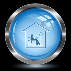 Home reading. Internet button. Vector illustration.