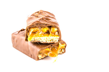 Chocolate bar isolated white background