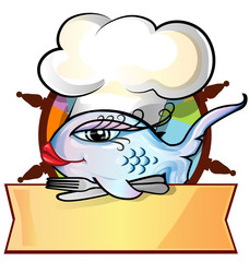 Obraz premium restaurant fish menu on rudder