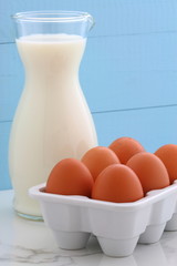 Fresh milk and eggs