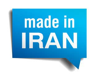made in Iran blue 3d realistic speech bubble