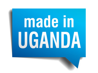 made in Uganda blue 3d realistic speech bubble