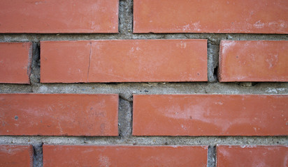 red pink brick wall texture, square bricks background