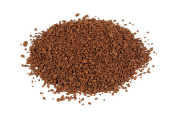 Coarsely Ground Coffee Isolated on White Background