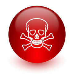 skull red computer icon on white background