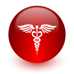 emergency red computer icon on white background