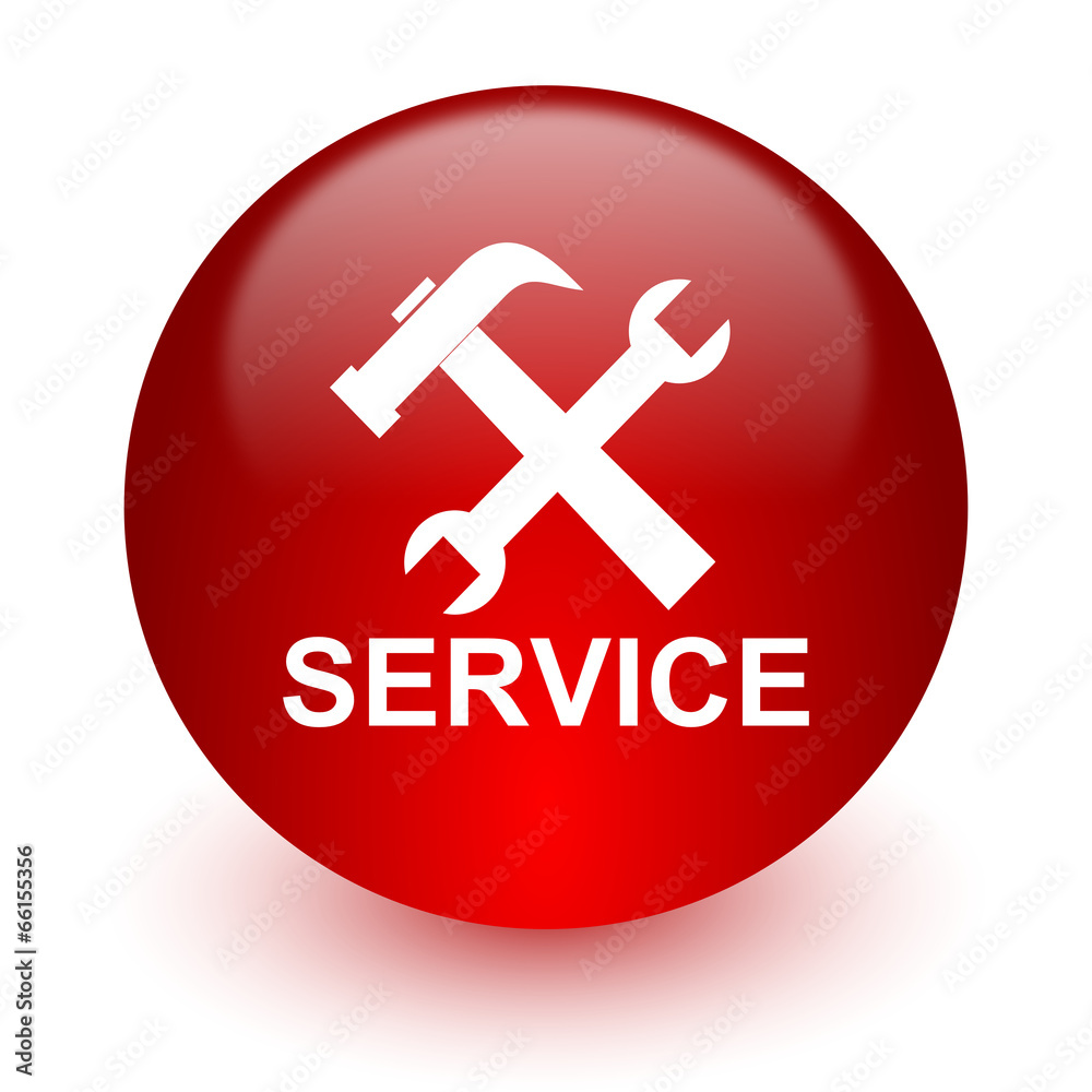 Poster service red computer icon on white background