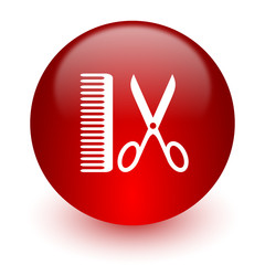 barber red computer icon on white background