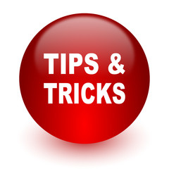 tips tricks red computer icon on white background
