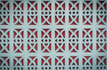 red and blue pattern on the wall