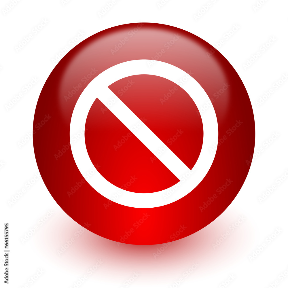 Poster access denied red computer icon on white background