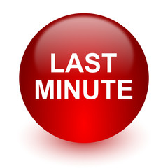 last minute red computer icon on white background