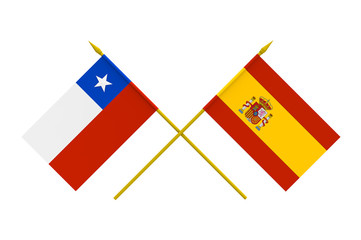 Flags, Spain and Chile