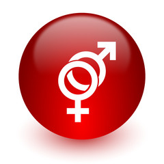 sex red computer icon on white background