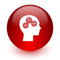 head red computer icon on white background
