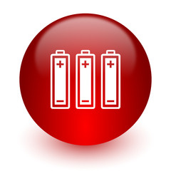 battery red computer icon on white background