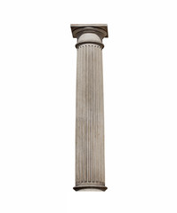 The Column isolated white background in sunshine