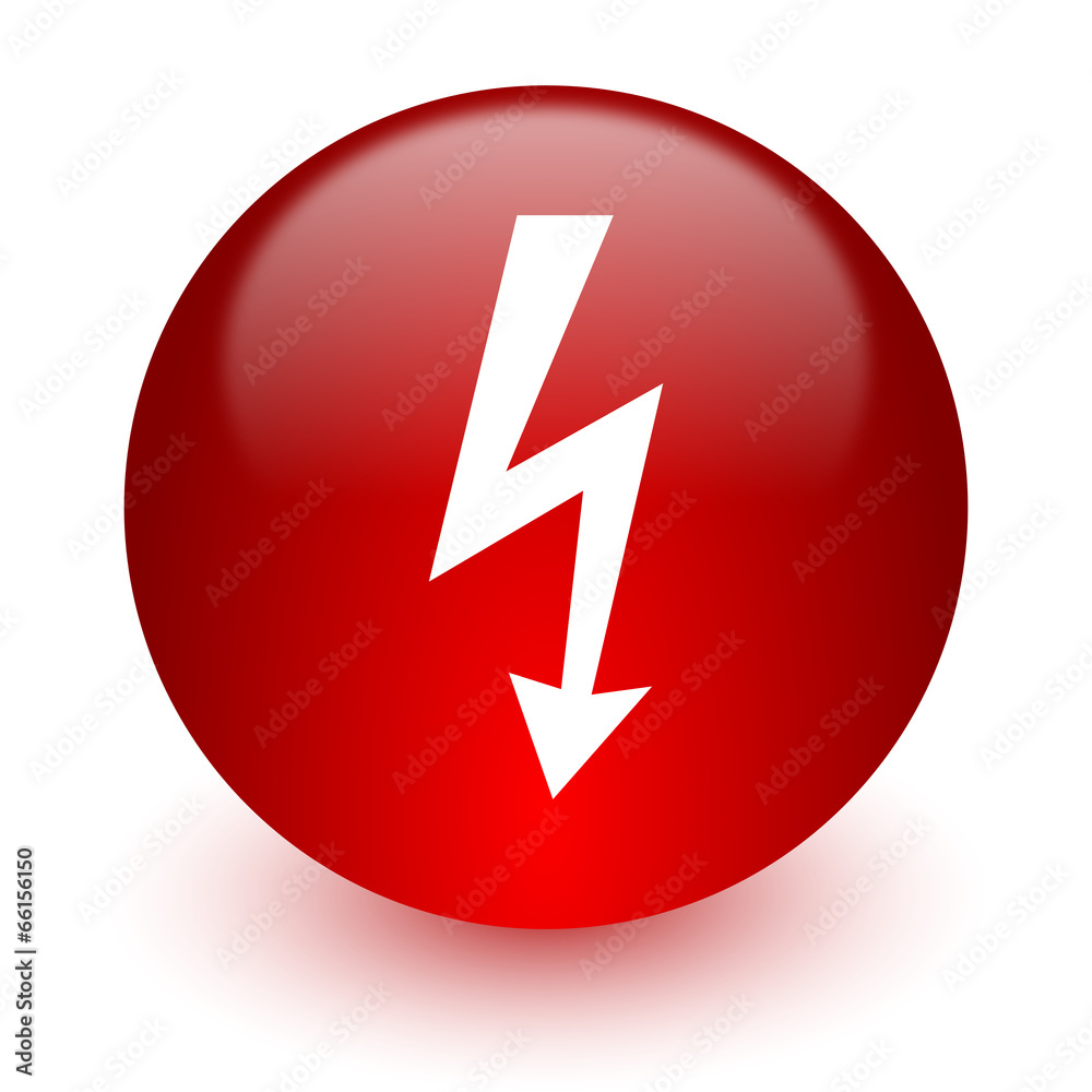 Aufkleber bolt red computer icon on white background