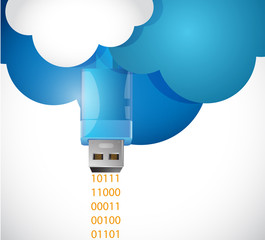 sending information from the cloud. illustration