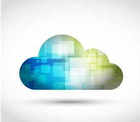 cloud cubes and colors. illustration design