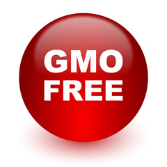 gmo free red computer icon on white background