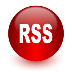 rss red computer icon on white background