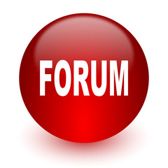 forum red computer icon on white background