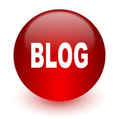 blog red computer icon on white background