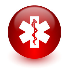 Fototapeta premium awaryjna ikona komputera czerwona na białym tle