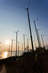 silhouette windmills for electric power production