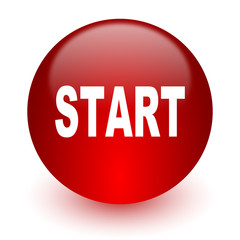 start red computer icon on white background