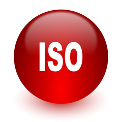 iso red computer icon on white background