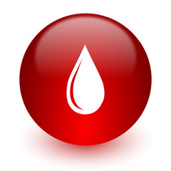 water drop red computer icon on white background