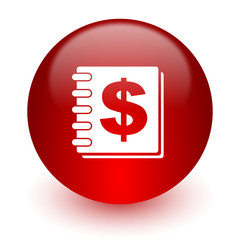 money red computer icon on white background