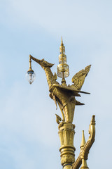 Fototapeta premium Isolated thai style lantern pillar