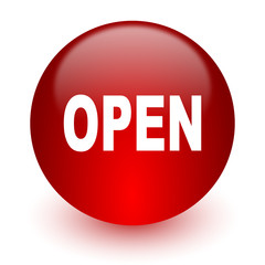 open red computer icon on white background