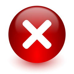 Obraz premium cancel red computer icon on white background