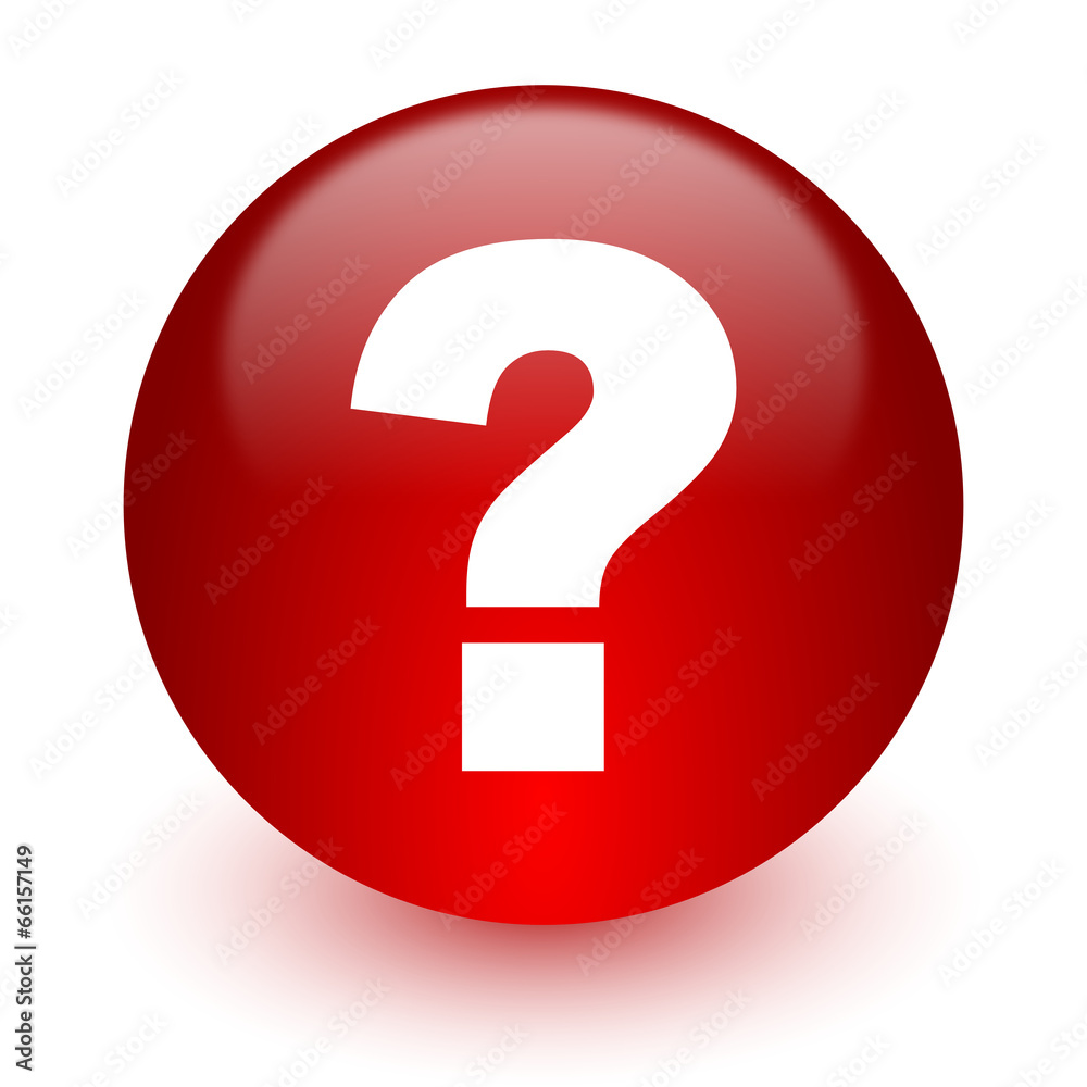 Poster question mark red computer icon on white background