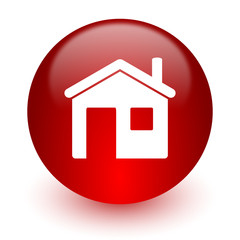 house red computer icon on white background