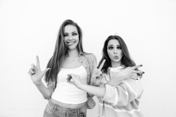 Two young girl friends