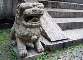 Traditional chinese stone lion