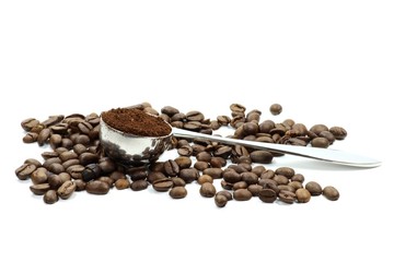 Kaffeelot isoliert auf weißem Hintergrund