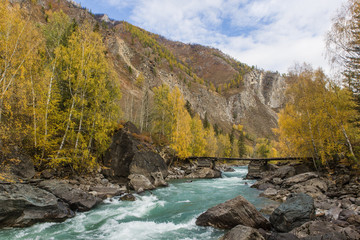 mountain river in autumn