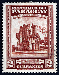 Postage stamp Paraguay 1945 Ruins of Humaita Church